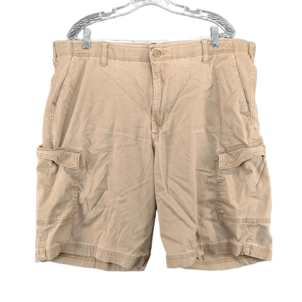 Lee Extreme Comfort Cargo Shorts Mens Size 40 Brown Tan Flap Pockets